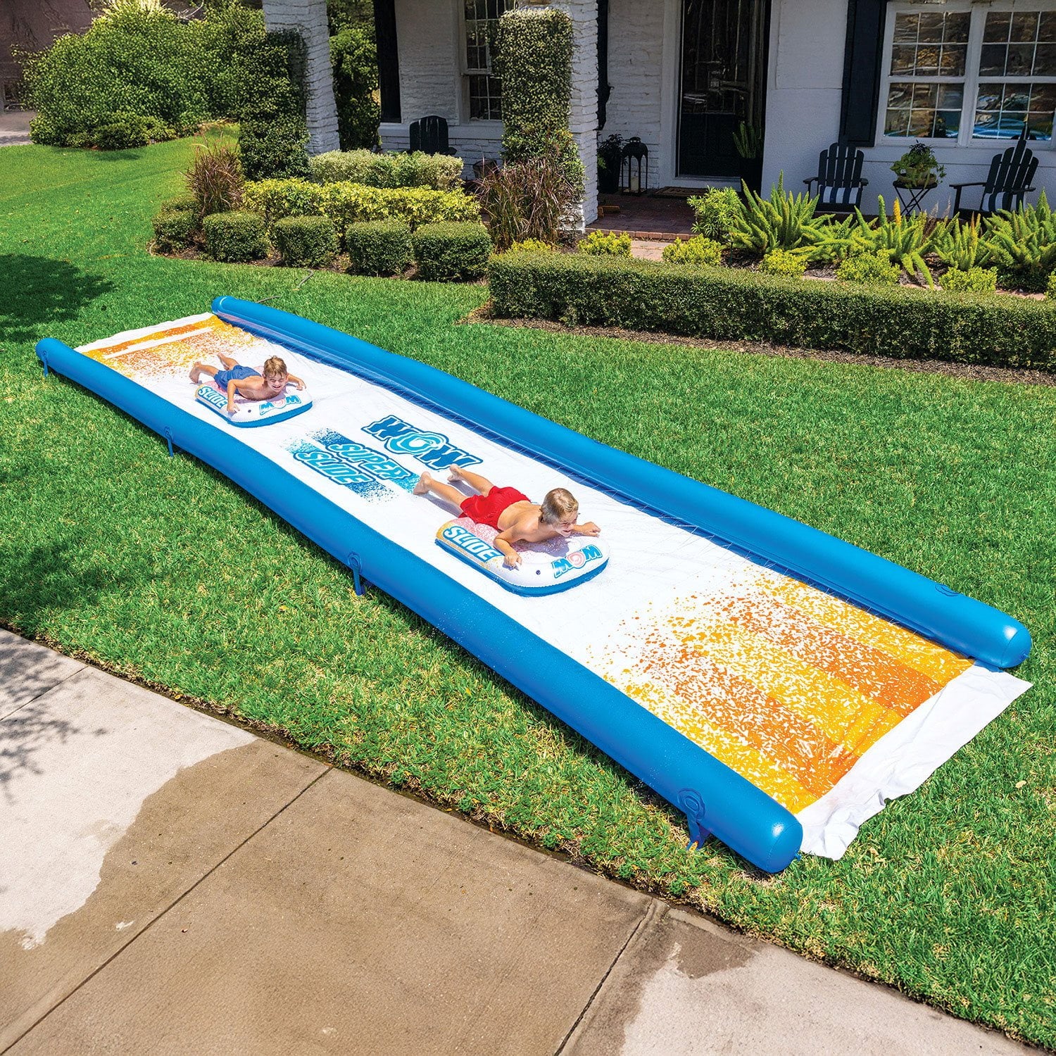 WOW Super Slide 26' Giant Backyard Water Slide with Built-in Sprinklers & Sleds - Bellso